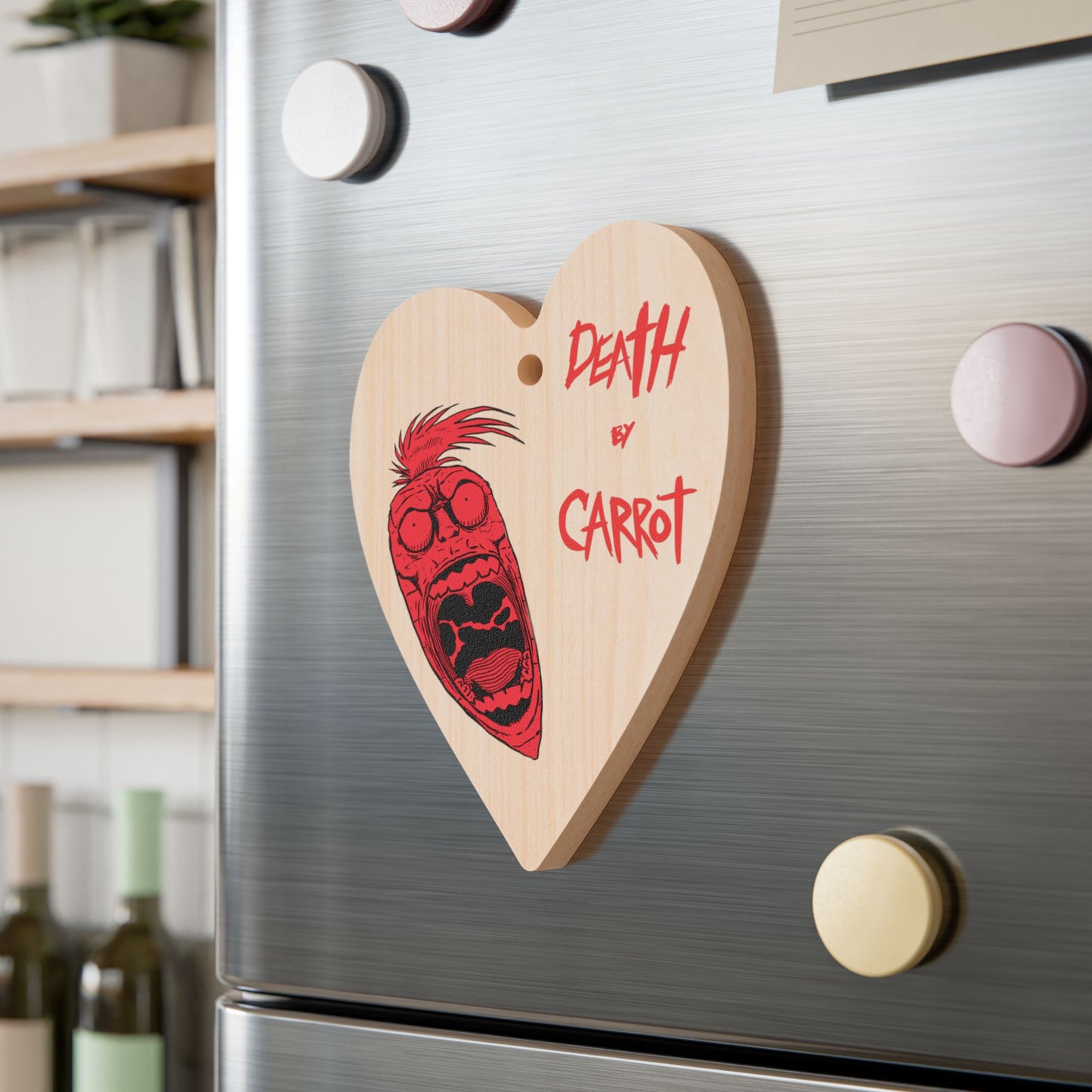 Screaming Carrot Wooden Ornament/Magnet