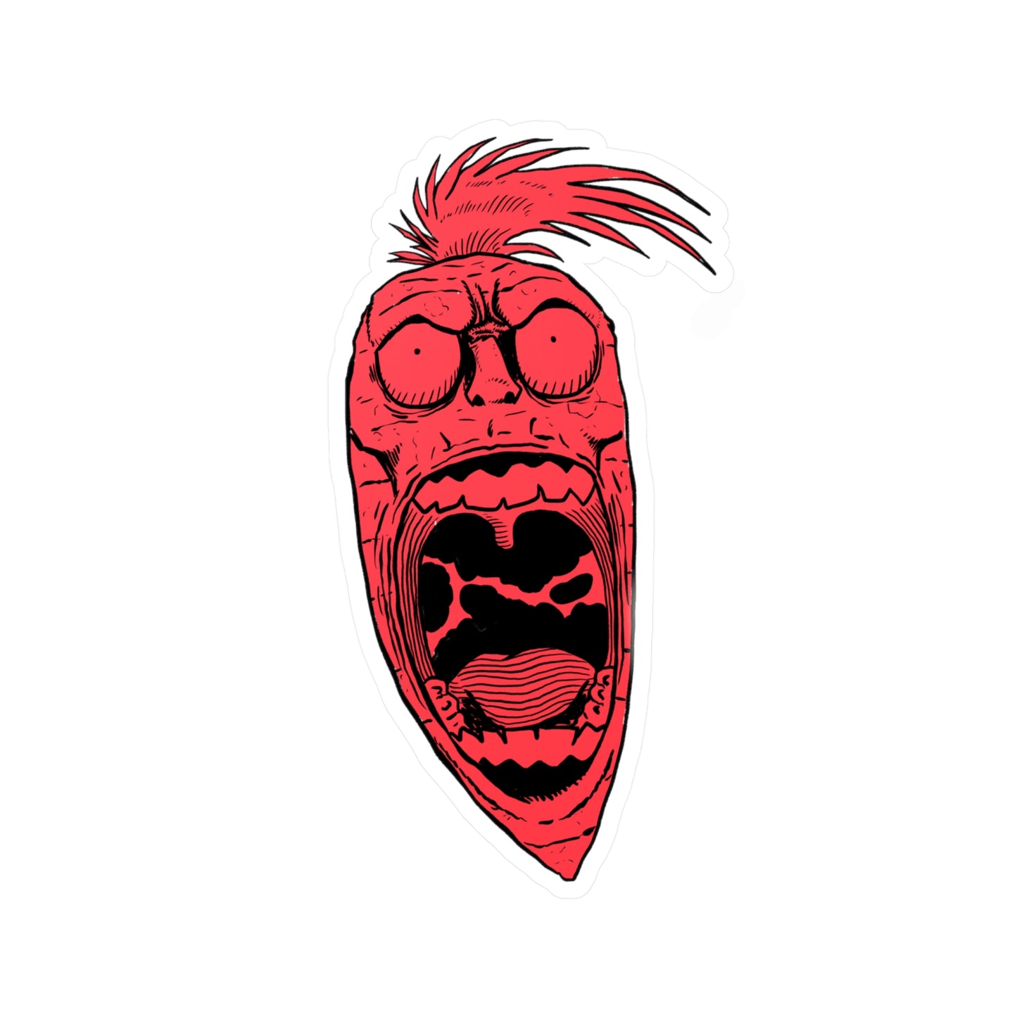 Screaming Carrot Vinyl Sticker