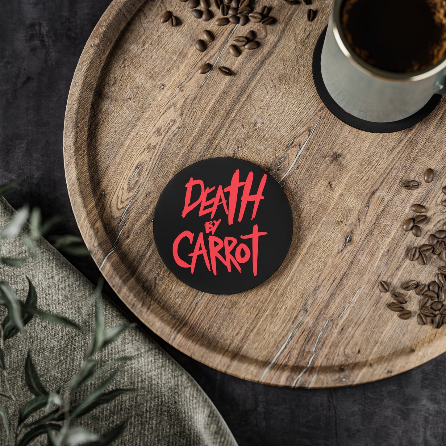 Death by Carrot Logo Coaster