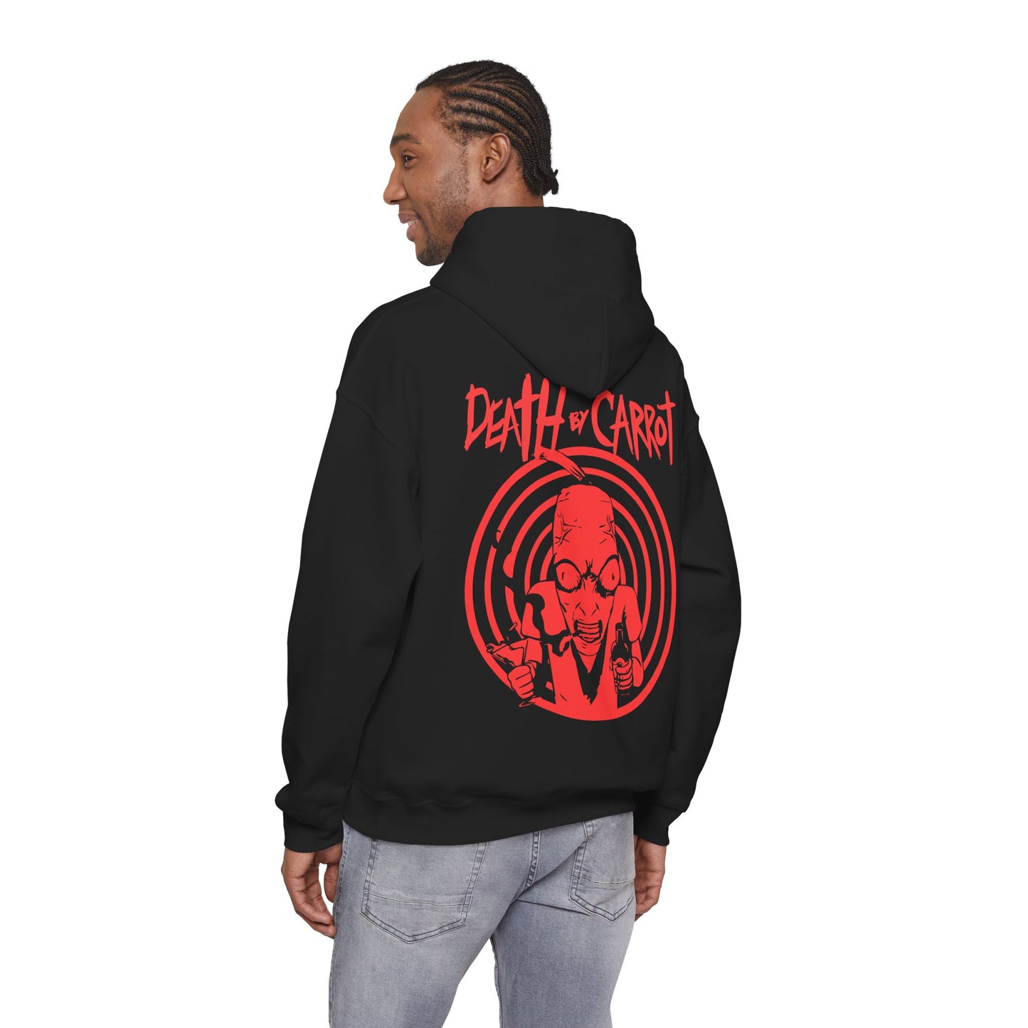 Death by Carrot Party Hoodie — Double‑Sided Logo