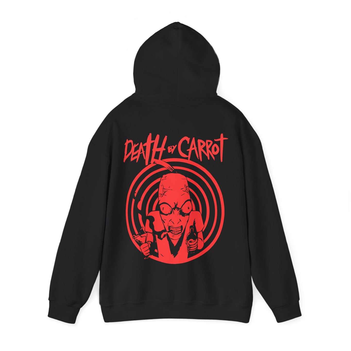 Death by Carrot Party Hoodie — Double‑Sided Logo