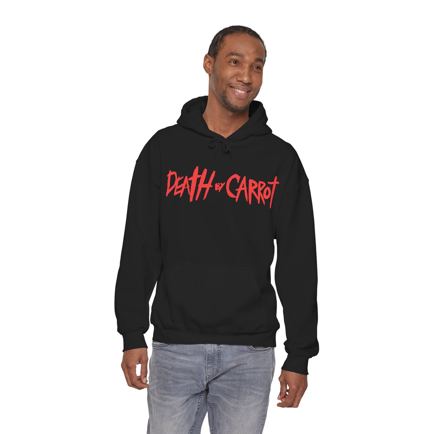 Death by Carrot Party Hoodie — Double‑Sided Logo