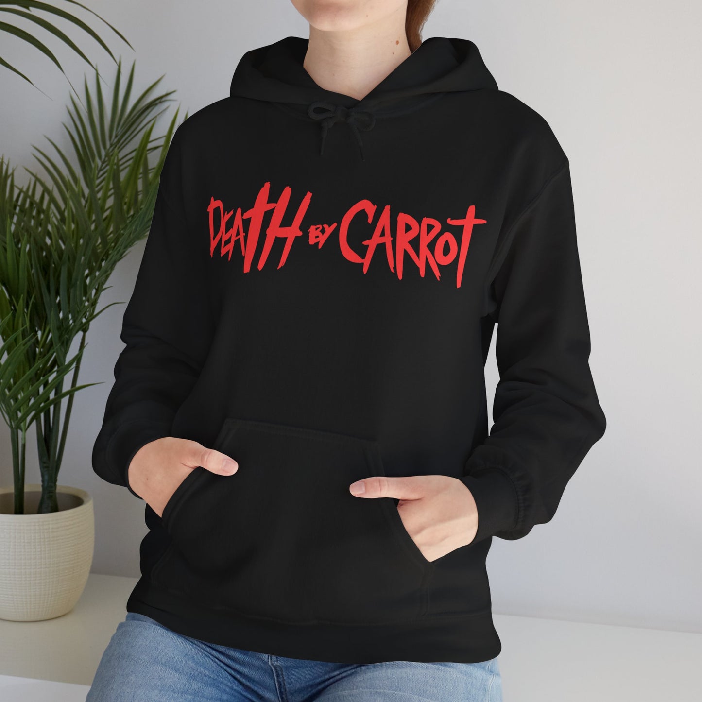Death by Carrot Party Hoodie — Double‑Sided Logo